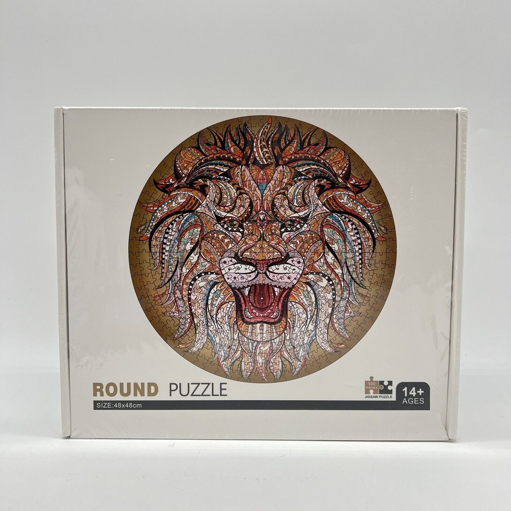 Lion‎ Round Puzzle 500 Pieces New Gift Holiday Educational Sealed